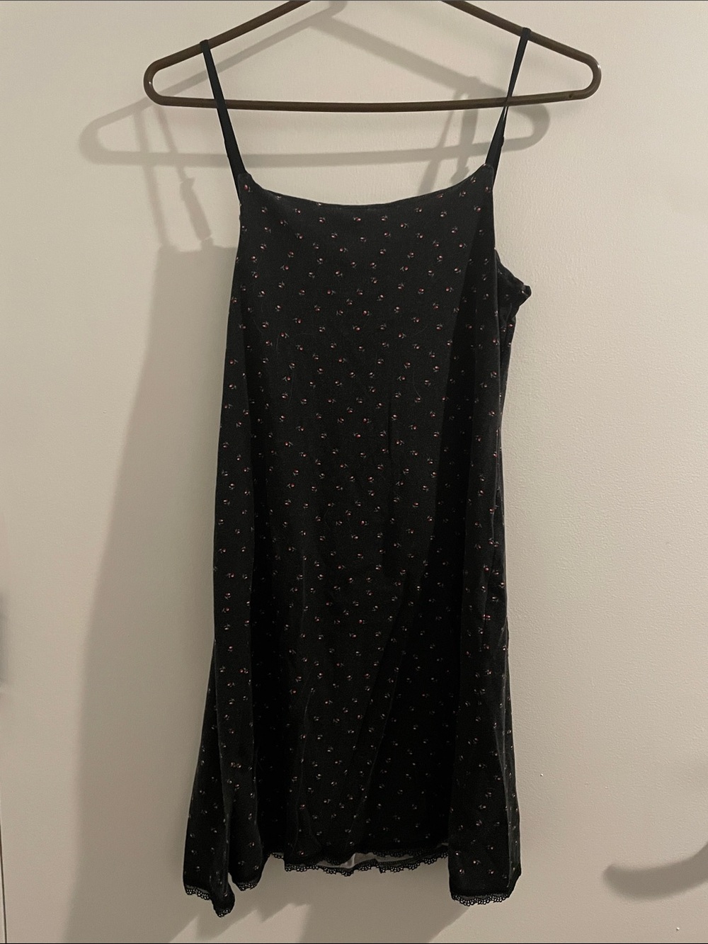 Joe's Jeans Black Slip Dress with Pink Dot Print